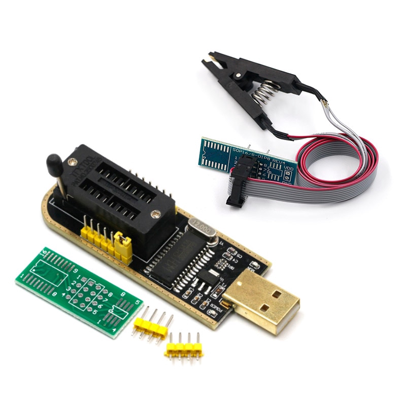 Mô đun chương trình CH341A 24 25 Series EEPROM Flash BIOS USB + kẹp kiểm tra SOIC8 SOP8 cho EEPROM 93CXX/ 25CXX/ 24CXX