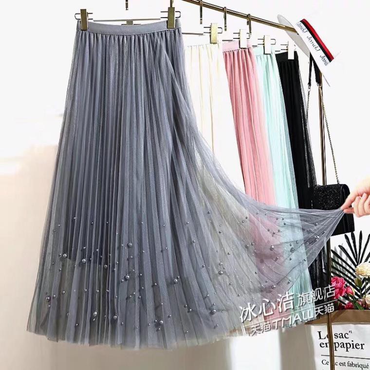 Chân Váy Xếp Ly Dáng Dài Đính Ngọc Cực Điệu | WebRaoVat - webraovat.net.vn