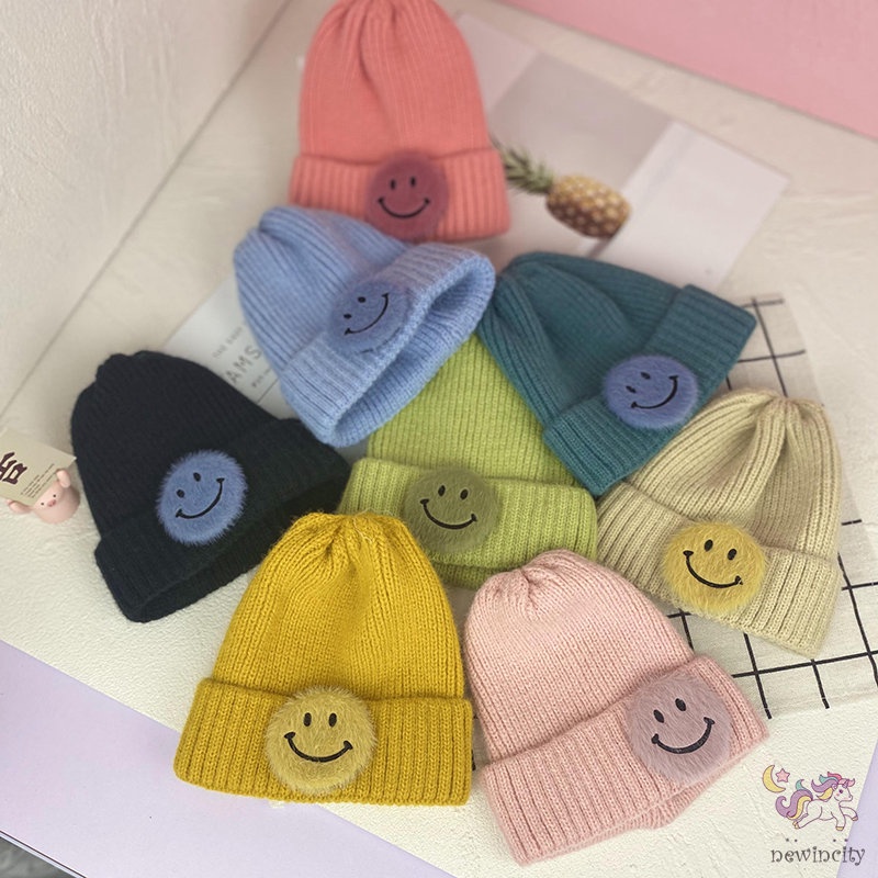Mũ giữ ấm màu sắc kẹo ngọt co giãn tốt phong cách Hàn Quốc cho bé