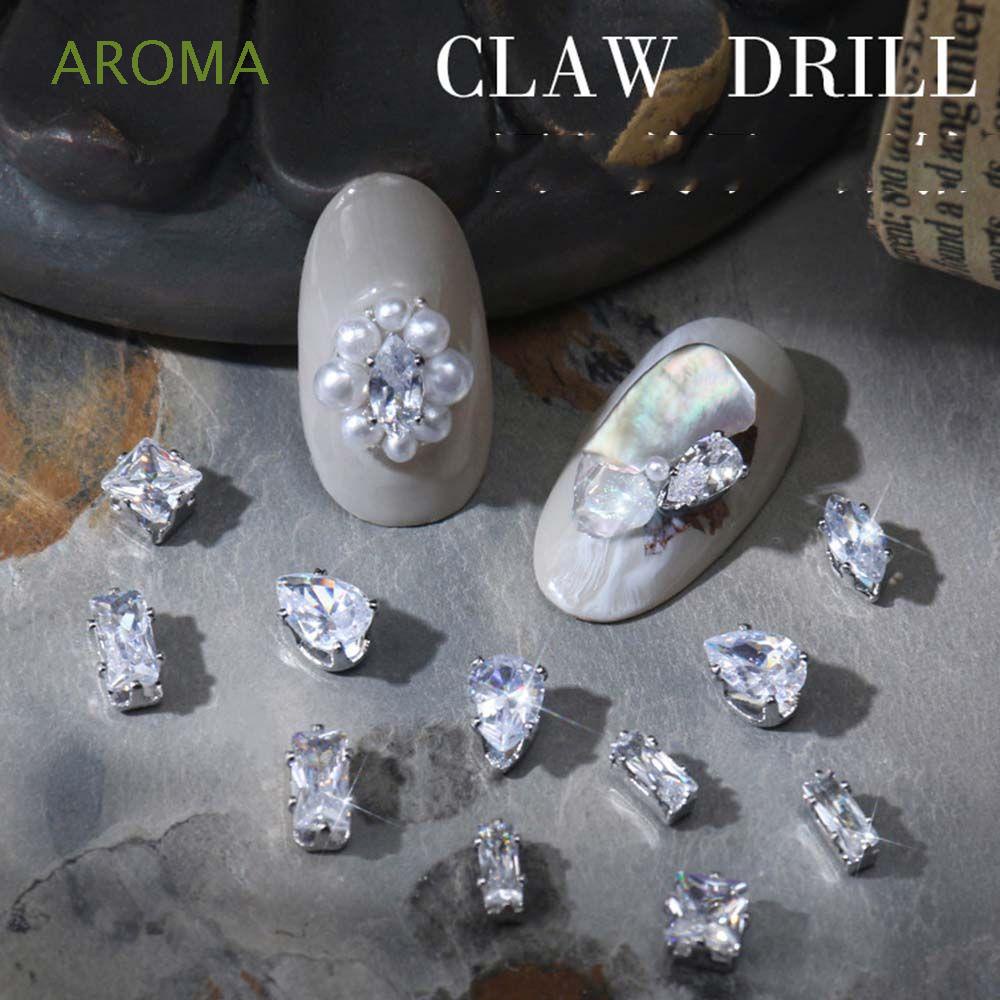 [Hàng mới về] Hạt đá gắn trang trí móng tay tạo hình khối đá kim cương zircon nhiều màu sắc 3D