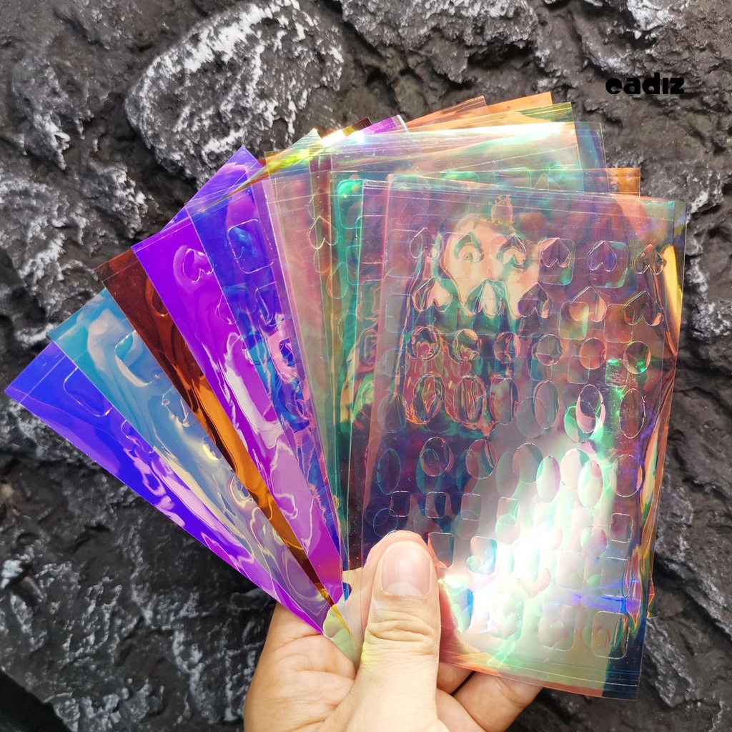 [Hàng mới về] Bộ 11 miếng dán lá nhôm tráng gương hiệu ứng cực quang nhiều màu sắc độc đáo trang trí móng tay tự làm
