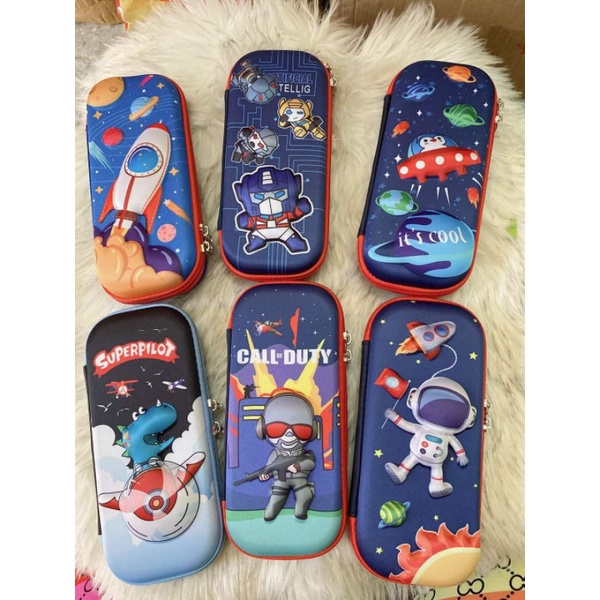 Hộp bút nổi 3D cho bé trai bé gái in nhân vật hoạt hình công chúa siêu nhân