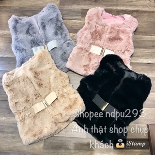 ÁO GILE LÔNG THỎ ĐAI BỤNG ÁO LÔNG ÁO KHOÁC LÔNG