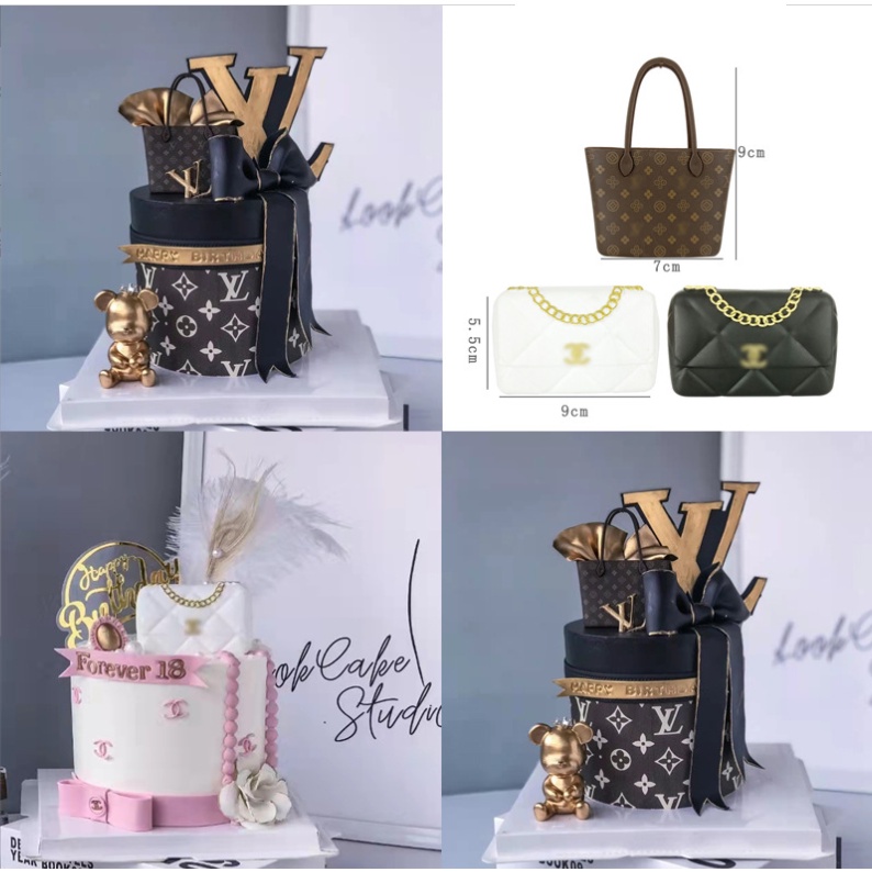 Túi xách nhựa trang trí bánh sinh nhật, mô hình túi xách