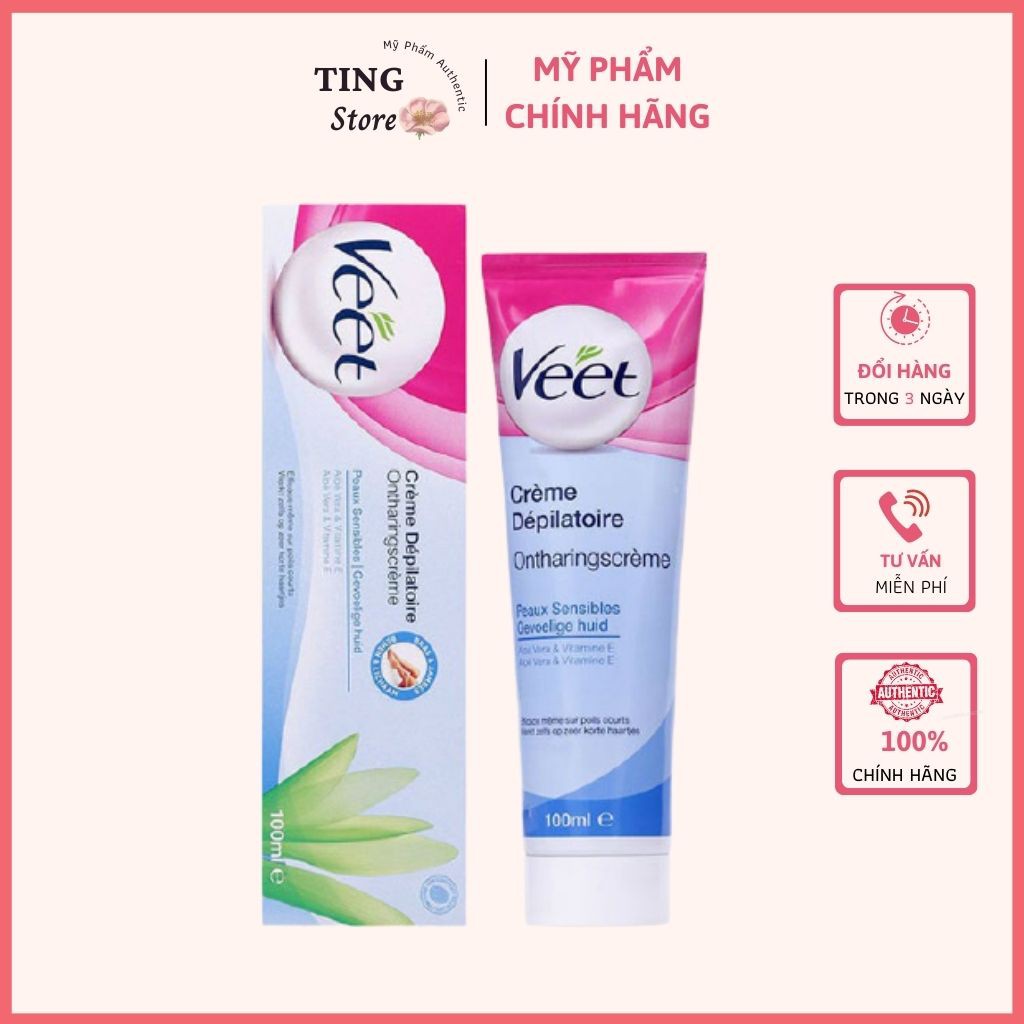 Kem Tẩy Lông Veet 100ml wax lông  vùng nách chân tay bikini mềm mịn không gây kích ứng an toàn cho da