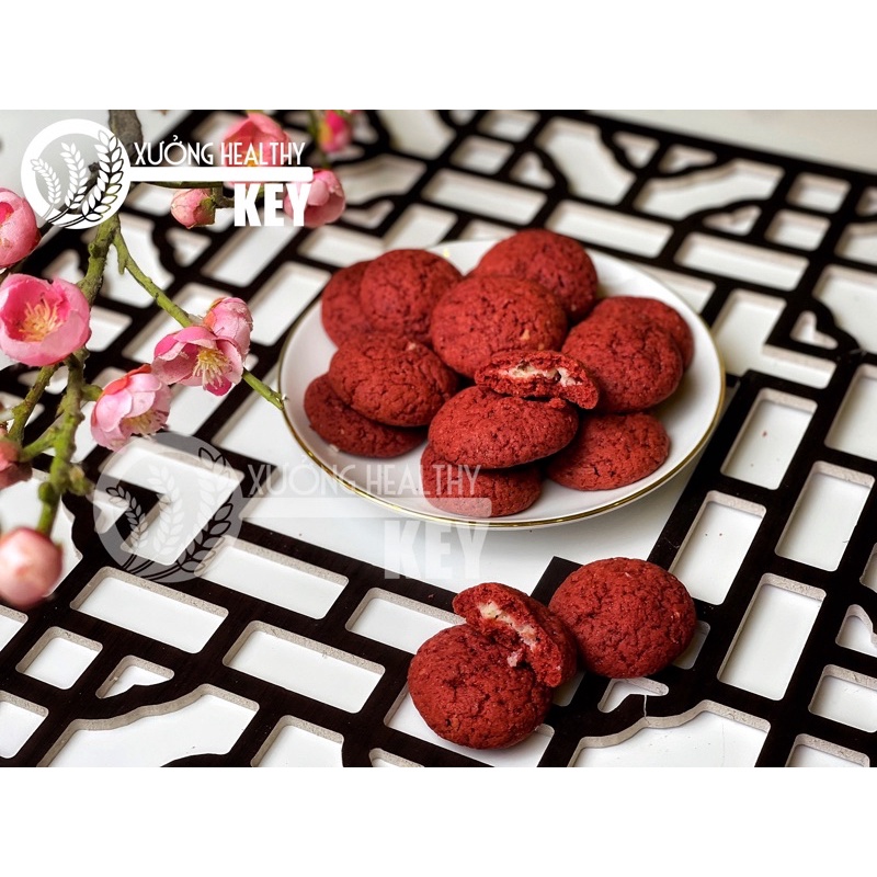 BÁNH COOKIES REDVELVET NHÂN CREAMCHESSE HEALTHY DÀNH CHO NGƯỜI ĂN KIÊNG, TẬP LUYỆN, EATCLEAN.,,,