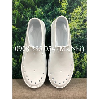 Giày xốp màu trắng siêu nhẹ đi phòng sạch, nhà máy, văn phòng VAC-E094