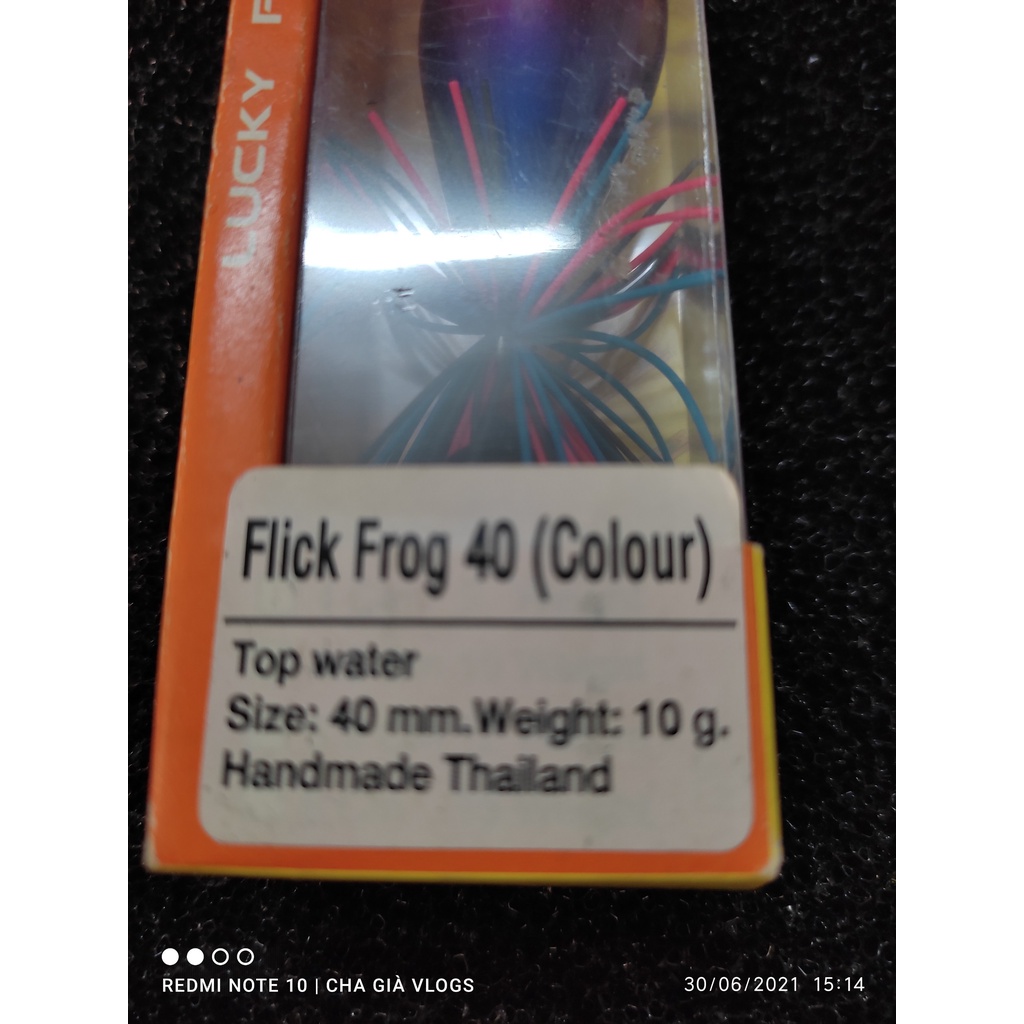 Nhái lắc, Mồi câu cá lóc ⭐ Lucky Frog Flick 40 Colour (10gram ; 7gram ) chất liệu gỗ tự nhiên làm thủ công THÁI LAN