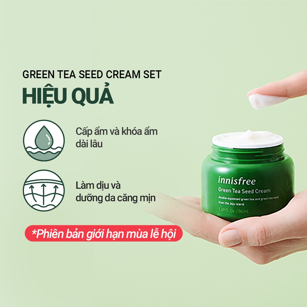 [Mã COSIF05 giảm 10% đơn 400K] (Quà tặng) Bộ dưỡng ẩm và bảo vệ da trà xanh Innisfree Green Tea Seed Set