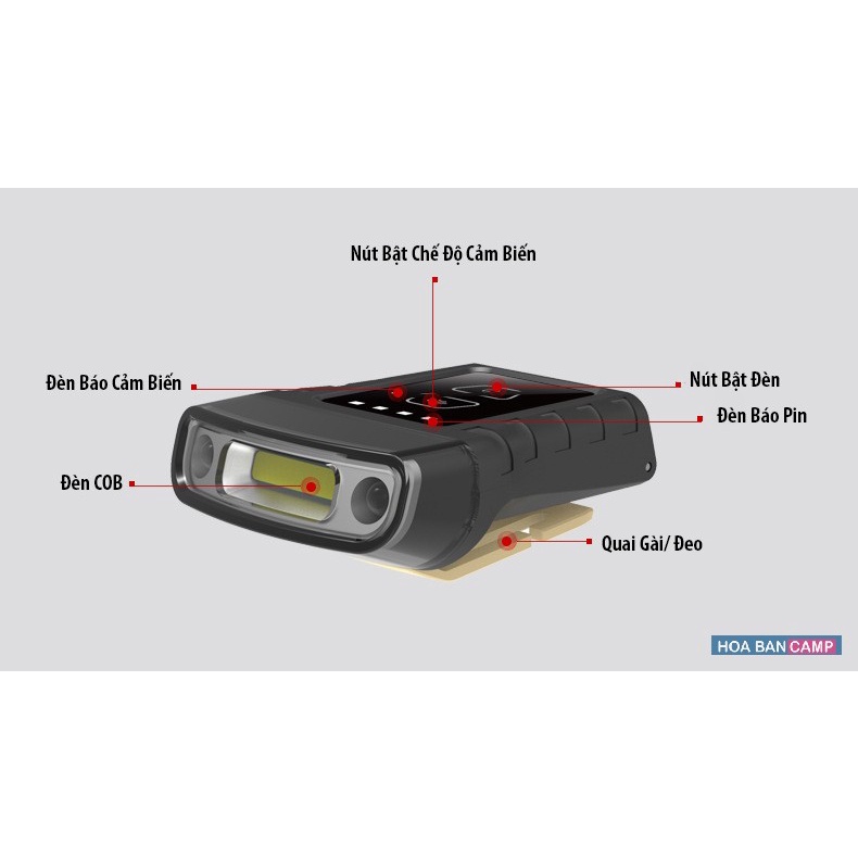 Đèn Pin Cảm Ứng Cắm Trại, Câu Cá Đa Năng SUNREI H100