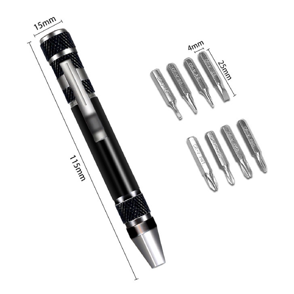 Dụng cụ tua vít nam châm tháo linh kiện, phụ kiện hợp kim nhôm đa năng 8 trong 1 PK354