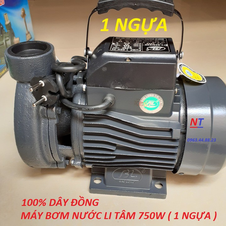 Máy bơm nước li tâm BAO LONG (loại 750W) - hàng Việt Nam sản xuất động cơ 100% bằng dây đồng