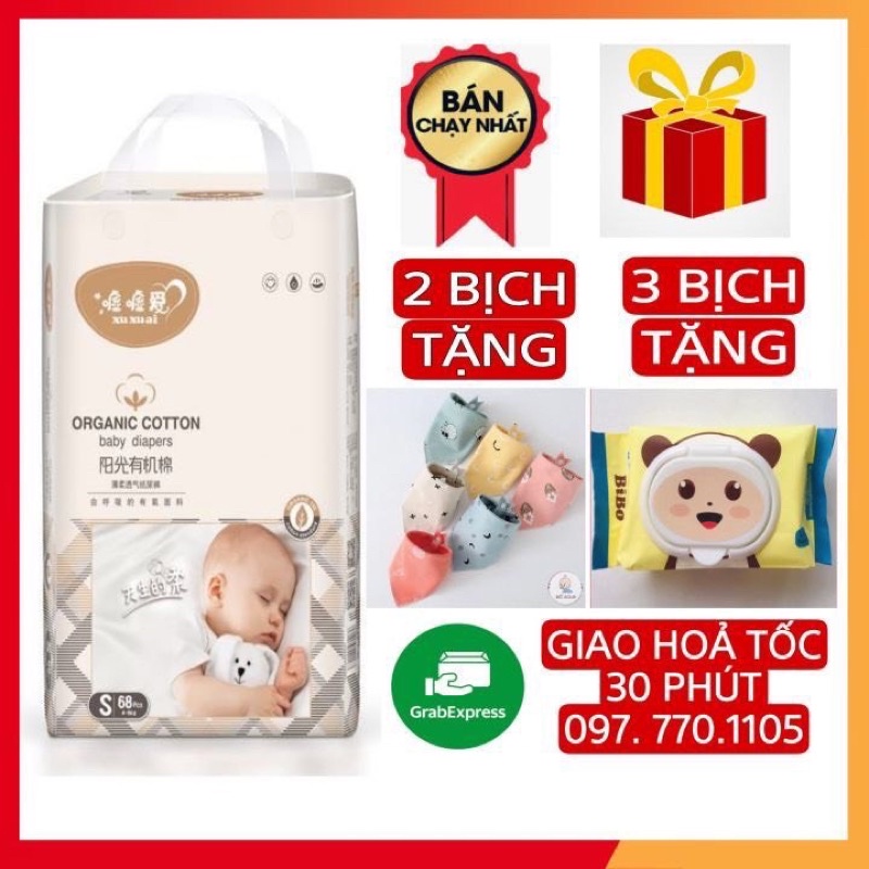 FREESHIPBỉm hữu cơ Xuxuai Newborn 36 S dán 68, M dán 60, M quần 50, L quần 48, XL quần 44, XXL quần 42