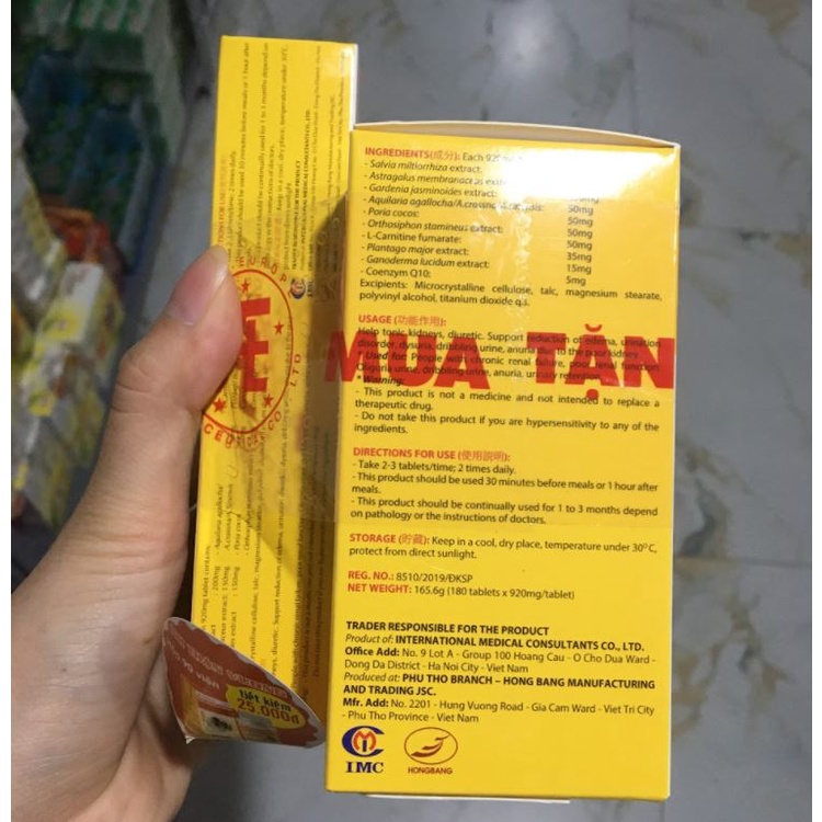 Ích thận vương H180 viên - hỗ trợ cải thiện chức năng thận, suy thận, Tăng huyết áp, đái tháo đường, viêm cầu thận