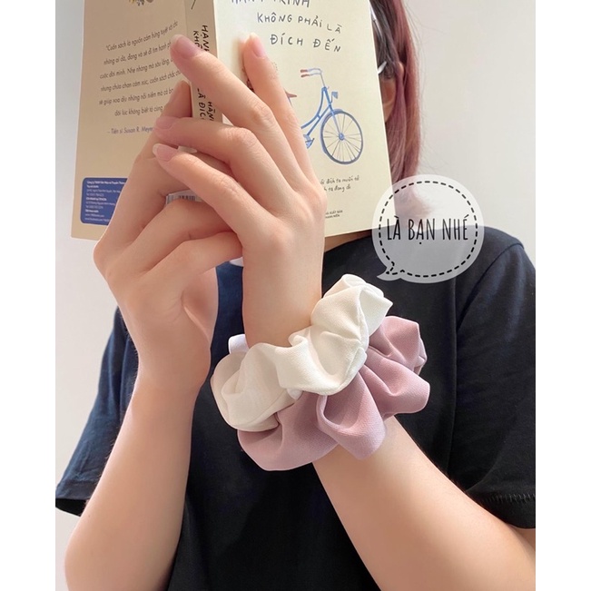 Dây cột tóc scrunchies, dây buộc tóc vải, handmade by LÀ BẠN NHÉ