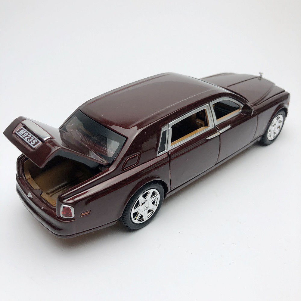 Xe Rolls Royce Phantom mô hình tỉ lệ 1:24 XLG khung thép, sơn tĩnh điện màu Đỏ mận