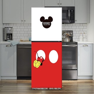 Decal dán Tủ Lạnh mẫu MICKEY ĐỎ chất liệu cao cấp