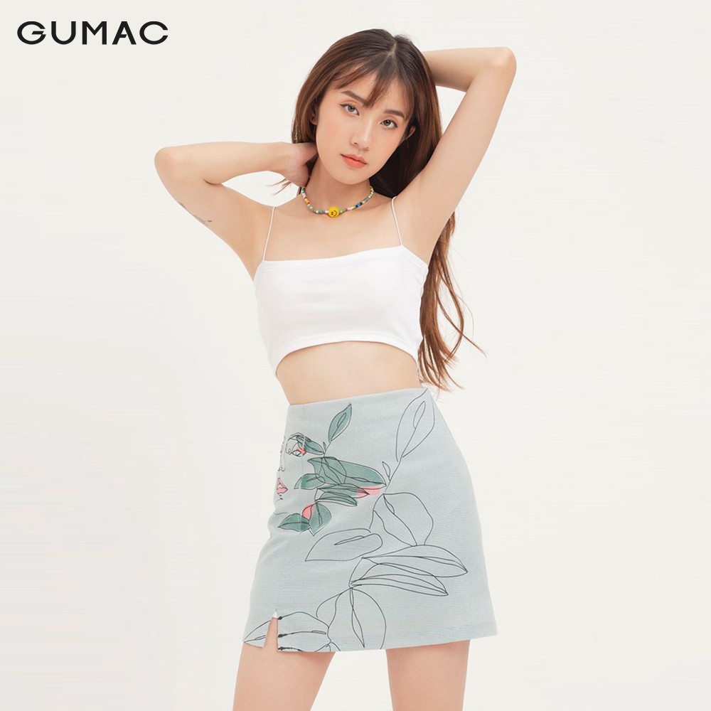Chân váy nữ chữ A in mặt người GUMAC VA12144 | BigBuy360 - bigbuy360.vn
