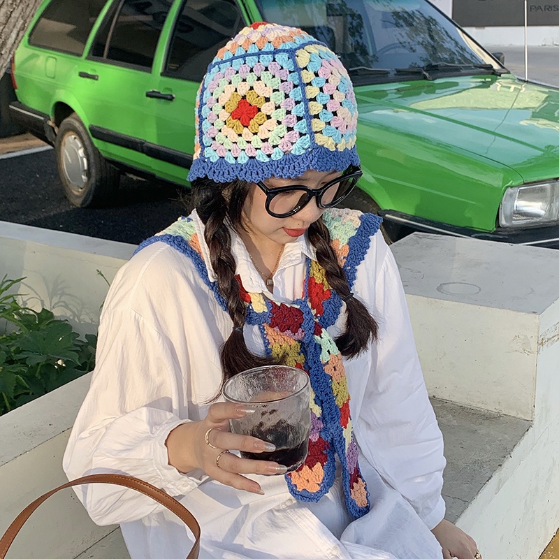 Mũ dệt kim Mg STUDIO thủ công nhiều màu sắc