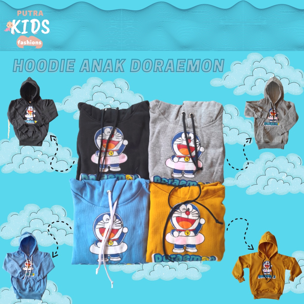Áo Hoodie Hình Doraemon Cho Bé Từ 1-7 Tuổi