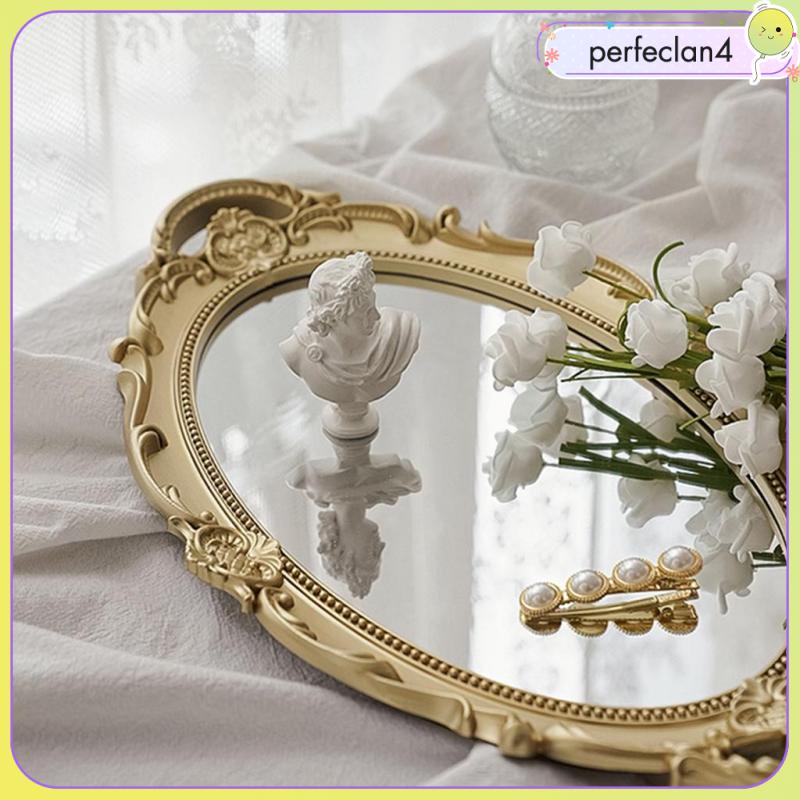 Khay Đựng Nước Hoa / Đồ Trang Sức Có Gương Trang Điểm Phong Cách Retro