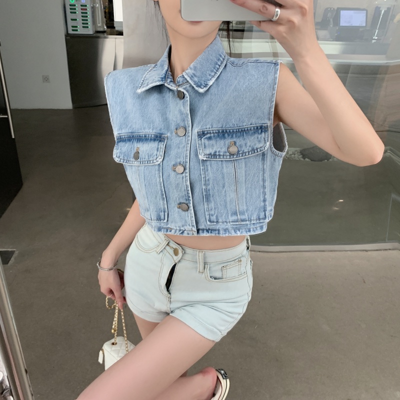 Áo Khoác Denim Không Tay Thời Trang Cá Tính
