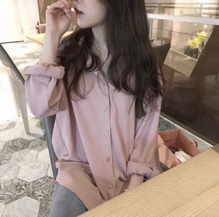 Áo Sơ Mi Kiểu Hồng ( Kèm Hình Thật )