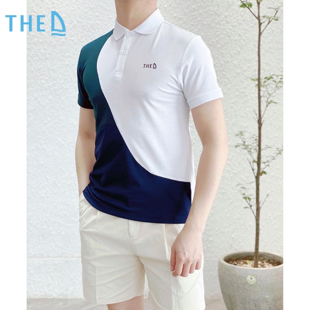 Áo Polo Nam Cotton The D Phối Màu Độc Đáo Dáng Regular Fit, Chất Liệu Cotton Mềm Mịn, Thoáng Mát, Thấm Hút Tốt