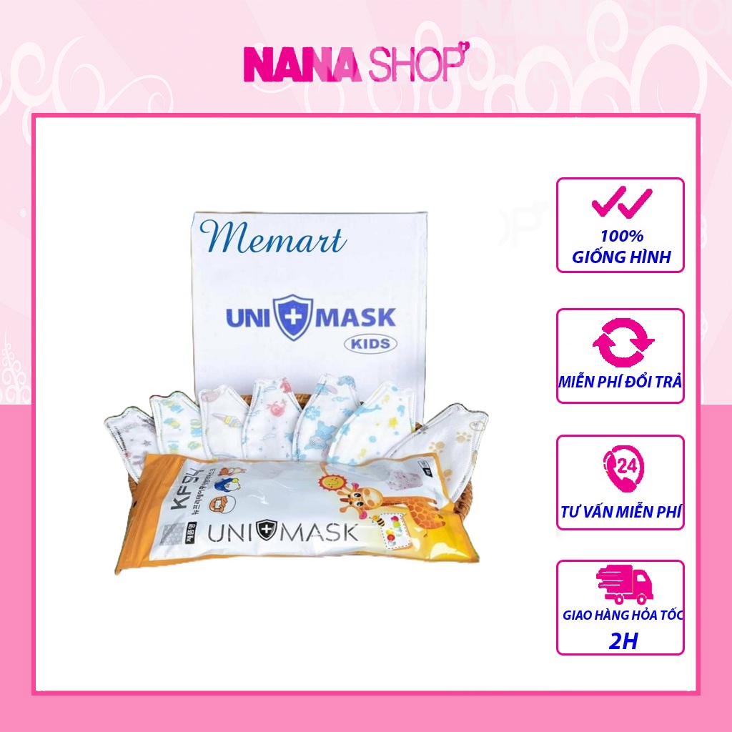 Khẩu Trang Trẻ Em 4 Lớp KF94 cho bé từ 2 - 12 tuổi UNIMASK Hàn Quốc - Gói 10 chiếc