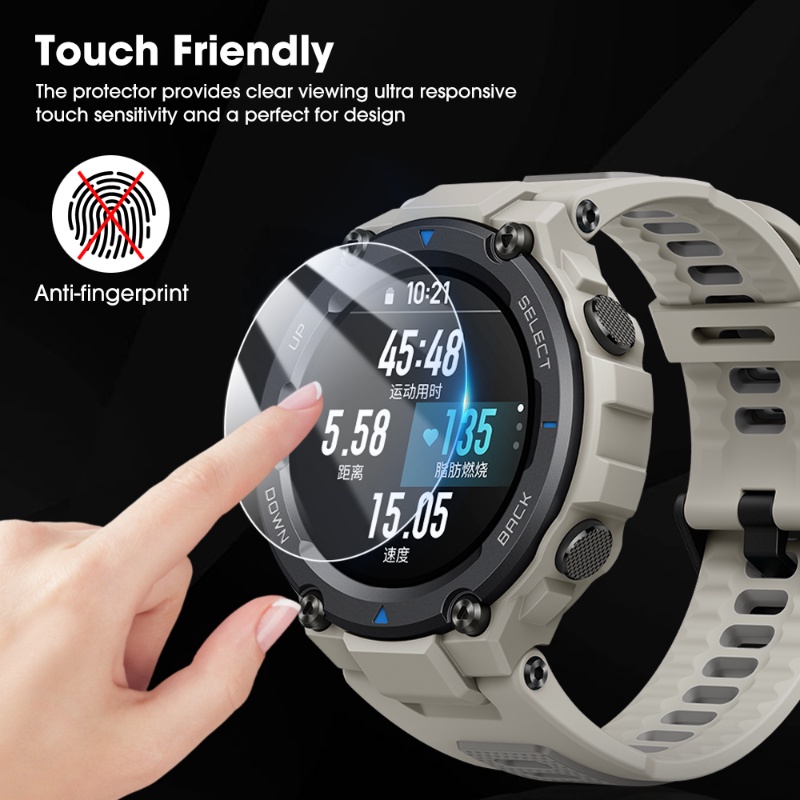 Kính Cường Lực HD Trong Suốt Bảo Vệ Toàn Màn Hình Chống Dầu Chống Nước Cho Amazfit T-Rex / Amazfit T-Rex Pro