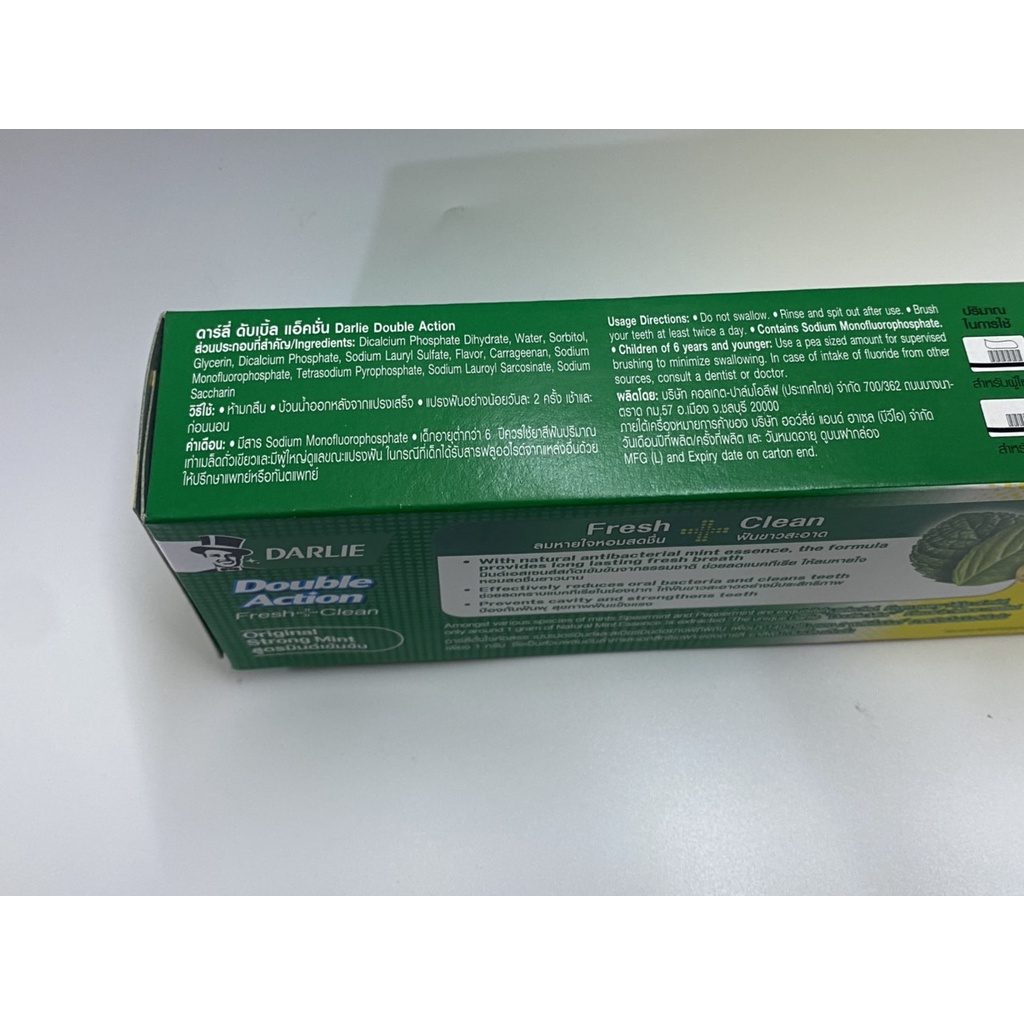 Kem Đánh Răng Darlie Ông Tây Đen Bạc Hà 170g x2 tuýp Thái Lan