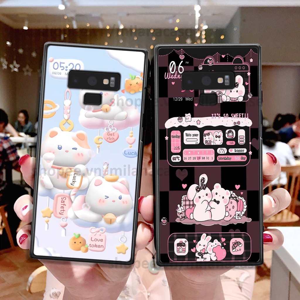 Ốp Samsung Note 9 hình đồng hồ icon gấu mèo cute cực dễ thương ngộ nghĩnh