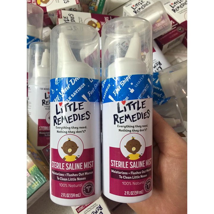 Nước Nhỏ Mũi Và Xịt Mũi Cho Bé Từ Sơ Sinh Little Remedies Mỹ - Xịt Mũi Little Remedies - Nước Muối Little Remedies