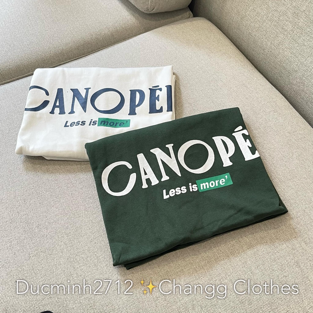 Áo Phông 3158 In Chữ Canopee Chất COTTON KHÔ  Nam Nữ Mặc Xinh