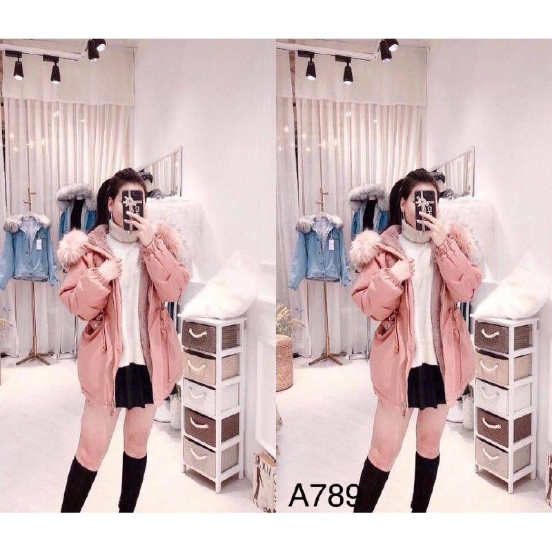 [ xả kho ] MiD Áo khoác kaki mũ lông siêu ấm A789 Mie Design kèm ảnh thật