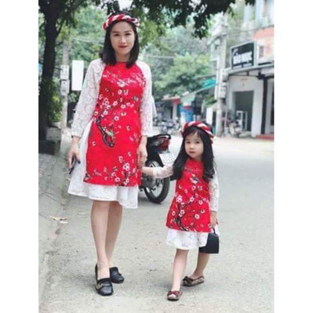 Set áo dài mẹ và bé