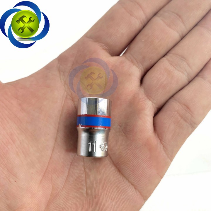 Tuýp trắng ngắn 11mm loai 1/4 Kingtony 233511M dài 24mm 6 cạnh