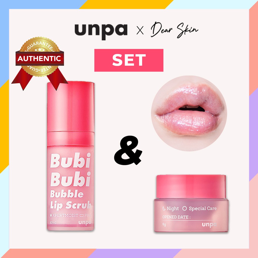 [COMBO 2SP] Bubi Bubi Scrub và Lip Mask - Tẩy tế bào chết môi và mặt nạ ủ môi trong 1 combo by Unpa