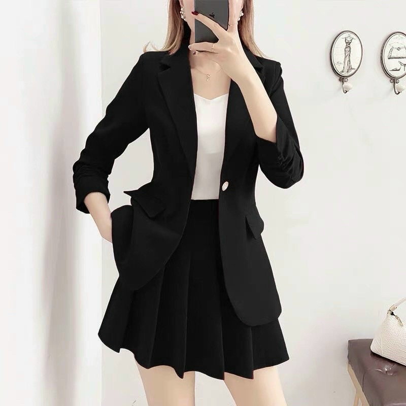 Set bộ vest 3 món chân váy dập ly cao cấp size M L XL 2Xl