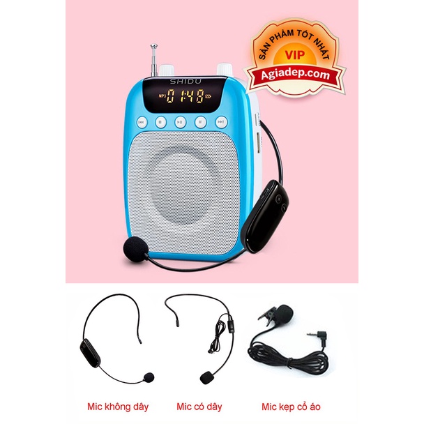 Mic + Loa trợ giảng chuyên nghiệp cho Giáo viên Giảng viên + 3 Mic (mic ko dây, mic có dây, mic cúc áo)