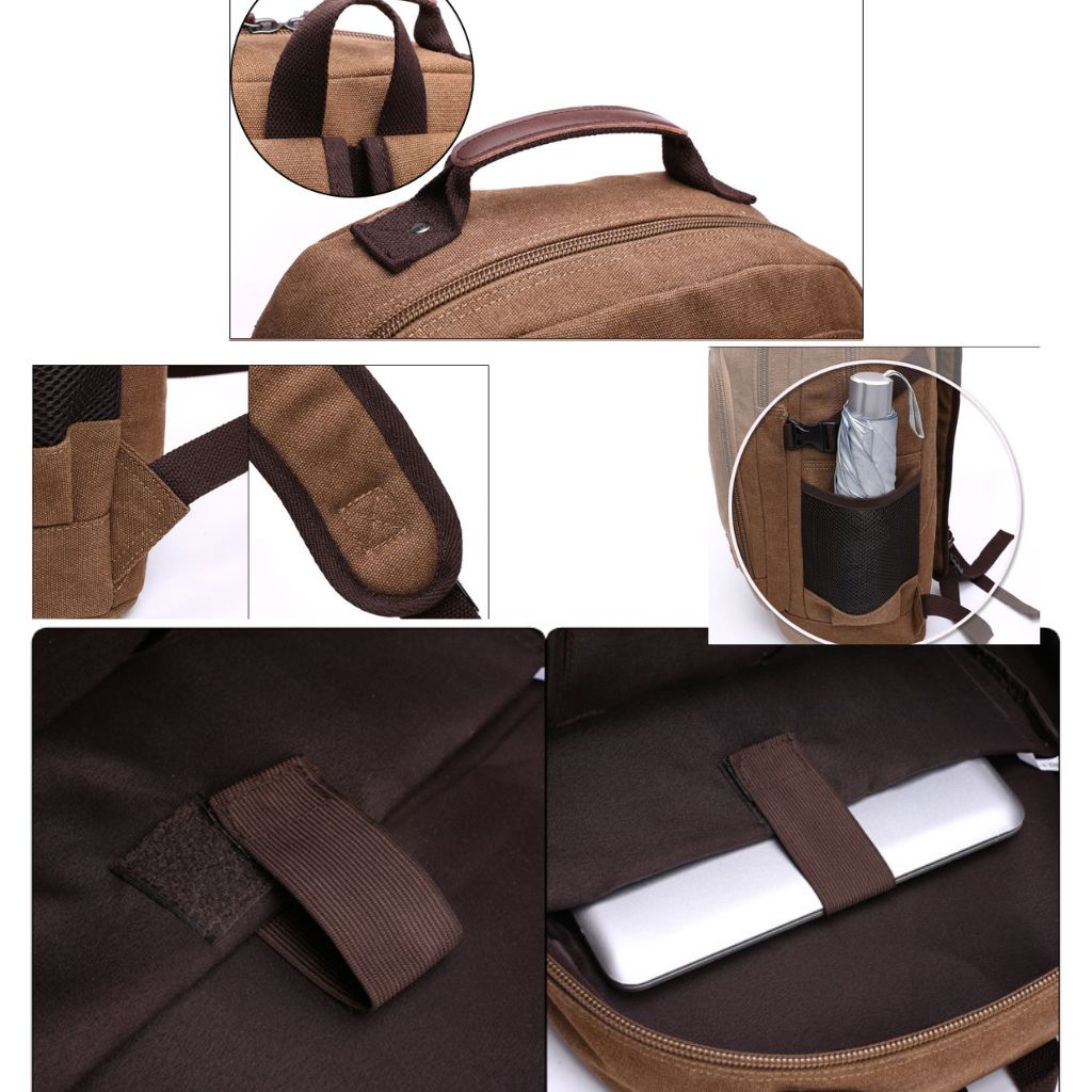 Balo nam vải canvas cao cấp phong cách mới 15,6 inch