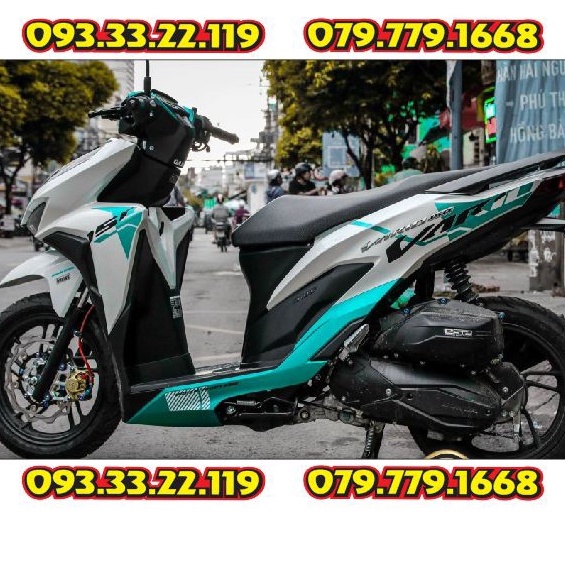 Tem Xe Vario 150 Dán Xe Trắng Hoặc Xám Phối Xanh Ngọc