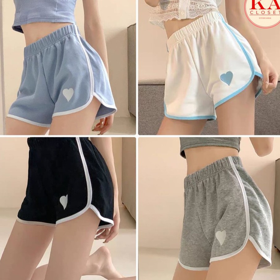 Quần đùi viền tim thêu  có 4 màu chất umi đanh mịn không xù dầy, tim đẹp ullzang hot hit VIDEO ẢNH THẬT HOT