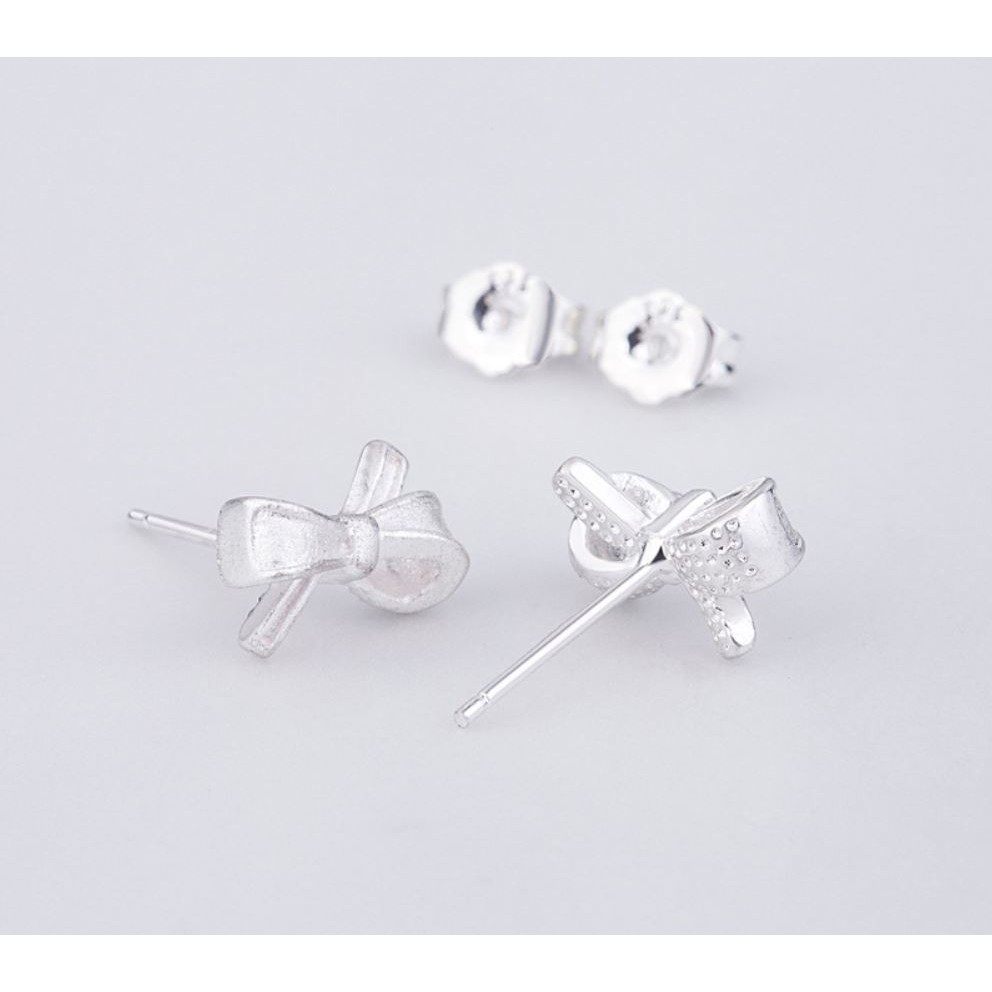 Bông tai EBI Nơ mạ Bạc 925