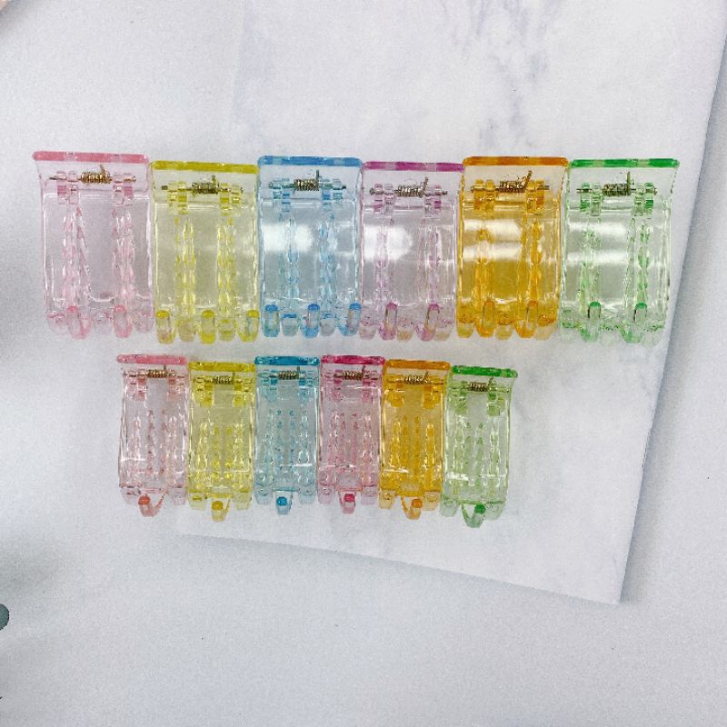 Vỉ 12 Kẹp tóc càng cua kiểu màu