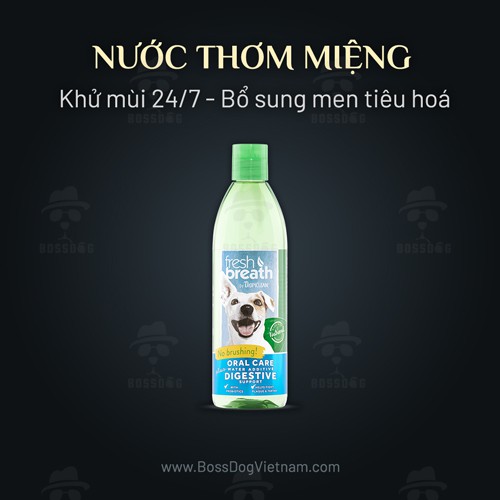 Nước uống thơm miệng 24/7 Tropiclean Oral Care - Khử mùi hôi chó cưng | BossDog