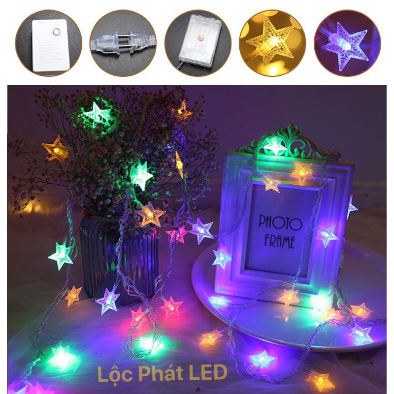 Đèn Led chớp ⭐️⭐️⭐️ 10m - 100 bóng Ngôi Sao đủ màu