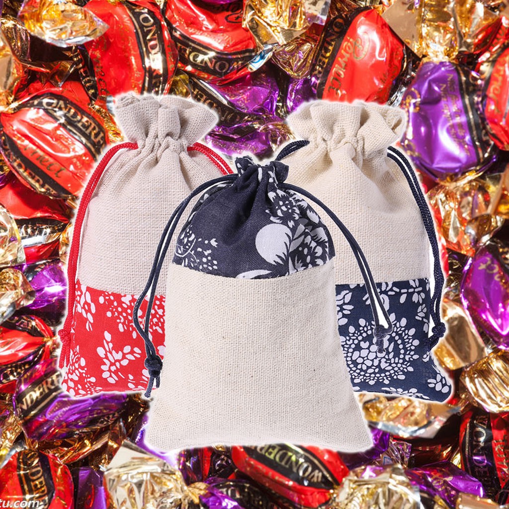 Túi cotton lanh dây rút đựng trang sức