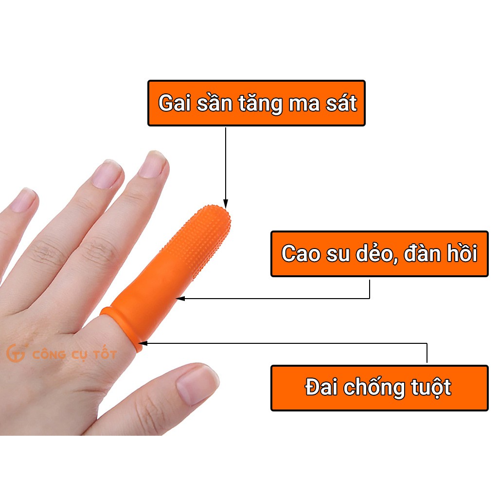 Bao ngón tay bằng cao su 10 chiếc/gói giúp bảo vệ ngón