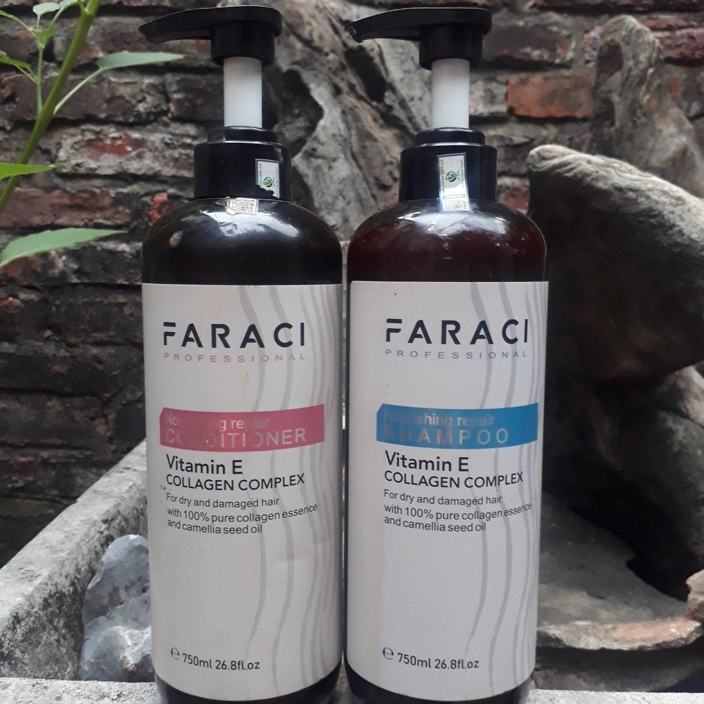 Dầu Gội Xả FARACI VITAMIN E 750ml. Phục Hồi,Chống Rụng, Kích Thích Mọc Tóc Siêu Mềm Mượt. Hàng Chính Hãng Cao Cấp